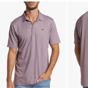 Travis Mathew Excursion Knit Polo Heather Winetasting Shirt Size XXL